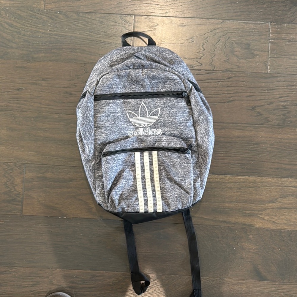 Adidas Gray and Black Backpack with Athletic Style